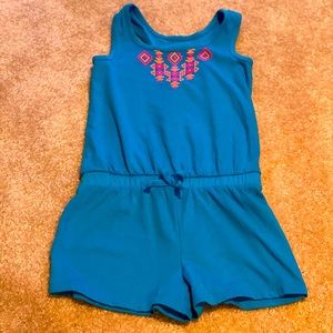 Girls XS 4/5 blue romper, new w/out tags